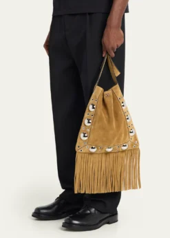 Valentino GaravaniMen's Nellcote Medium Suede Crossbody Bag
