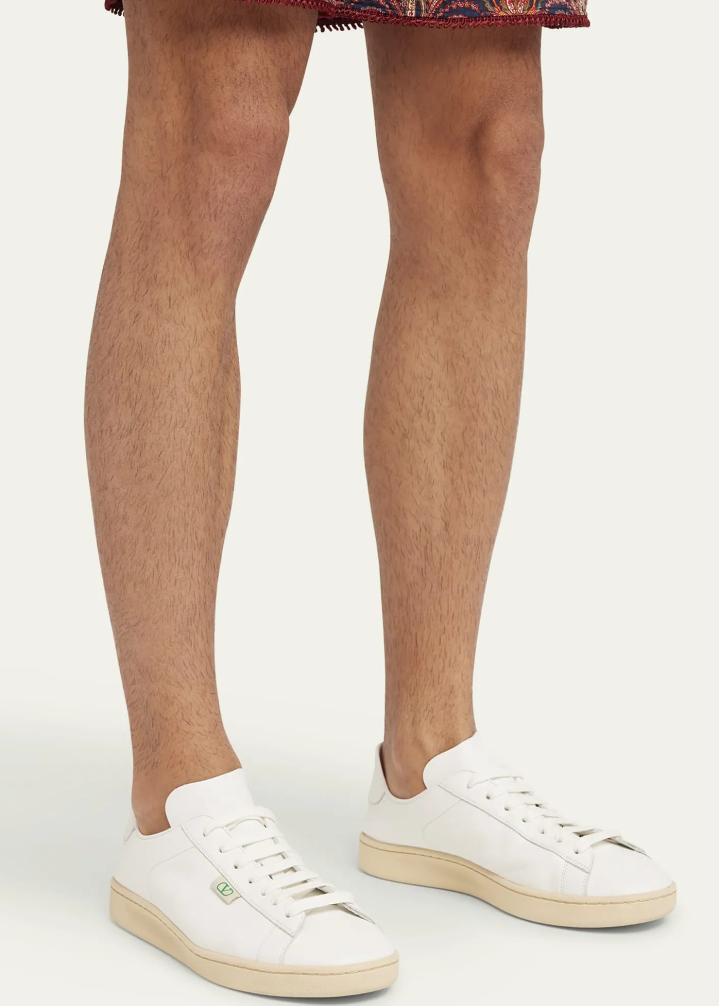 Valentino GaravaniMen's Royco V Logo Calfskin Low-Top Sneakers