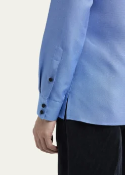Valentino GaravaniMen's Silk Shantung Toggle Band-Collar Sport Shirt