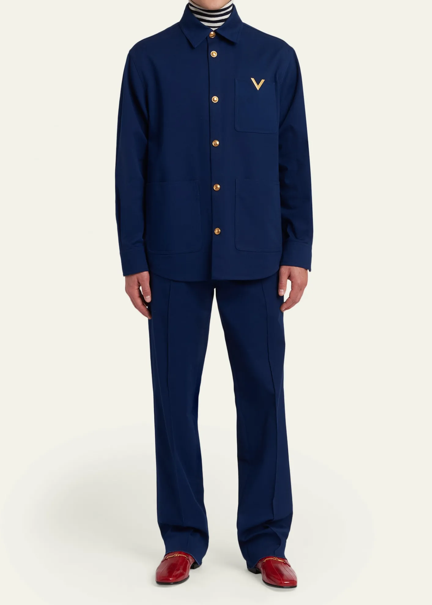 Valentino GaravaniMen's Straight-Fit Cotton Gabardine Pants