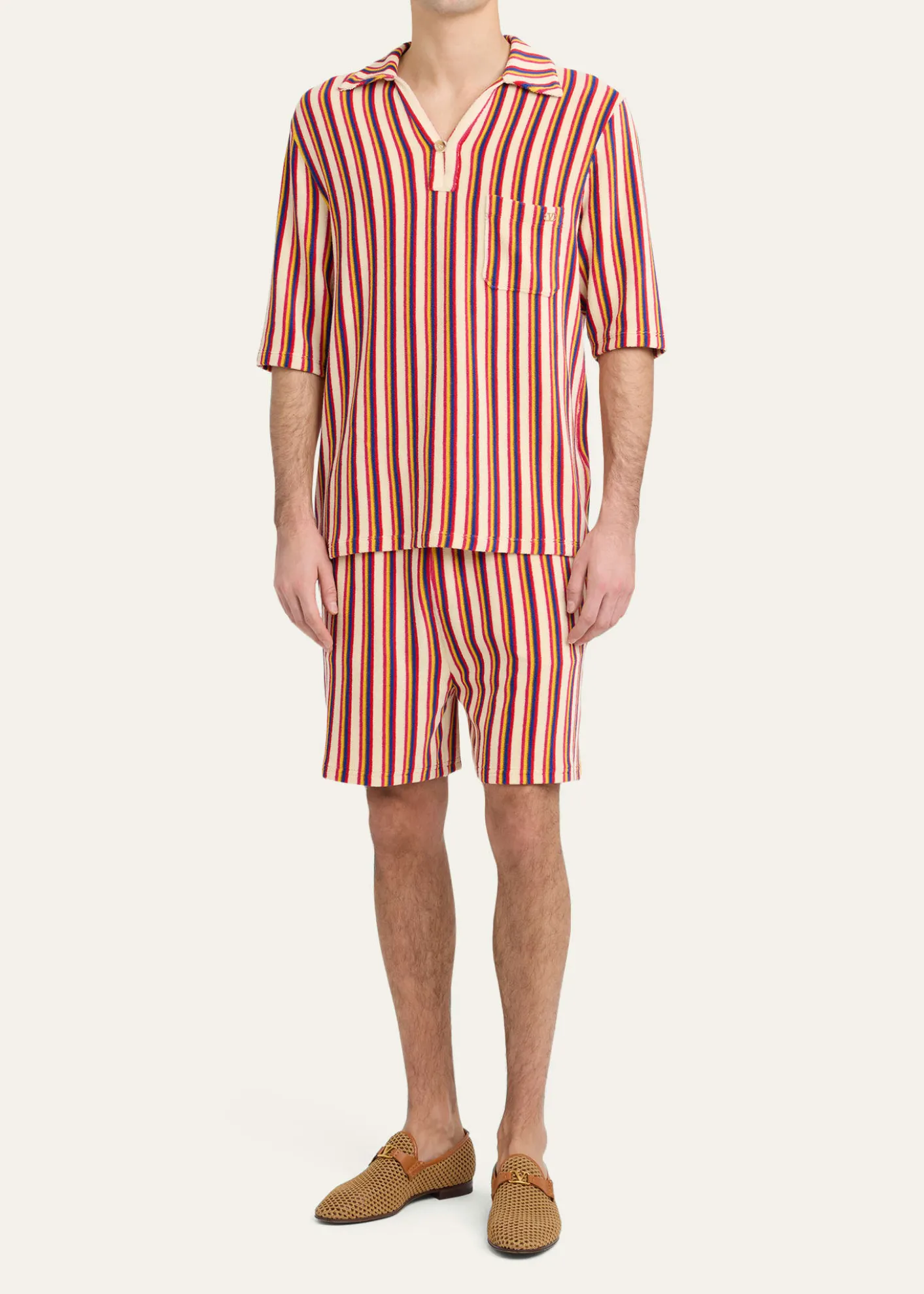 Valentino GaravaniMen's Striped Toweling Shorts