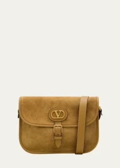 Valentino GaravaniMen's Suede Crossbody Bag