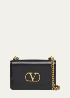 Valentino GaravaniMen's Vain VLogo Leather Shoulder Bag