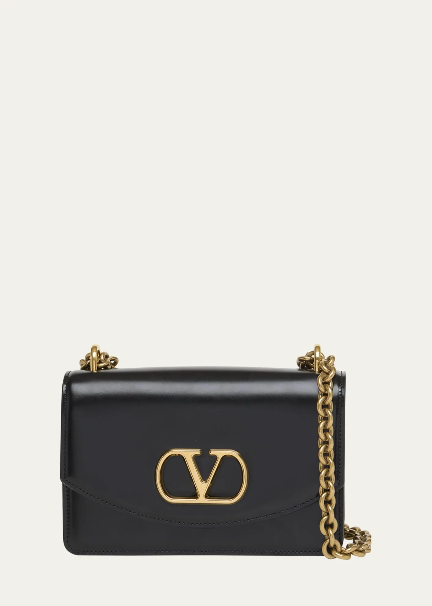 Valentino GaravaniMen's Vain VLogo Leather Shoulder Bag