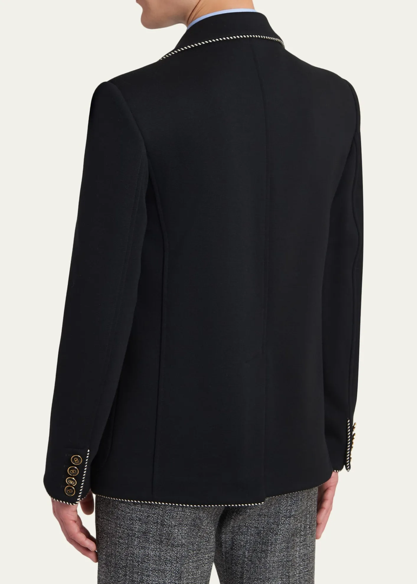 Valentino GaravaniMen's Valentino Single Breasted Wool Jacket with Logo Patch