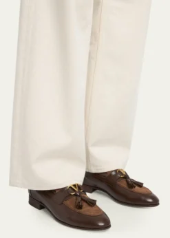 Valentino GaravaniMen's Vaniteux VLogo Leather & Suede Tassel Loafers
