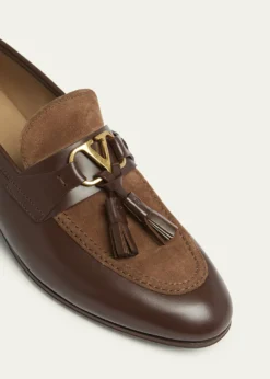 Valentino GaravaniMen's Vaniteux VLogo Leather & Suede Tassel Loafers