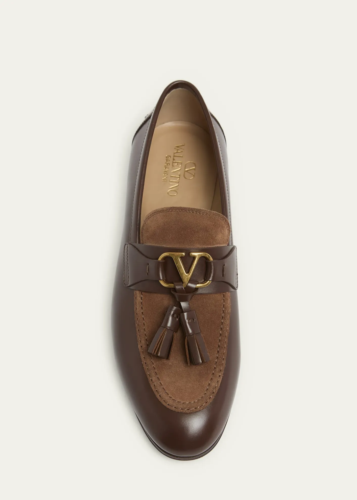 Valentino GaravaniMen's Vaniteux VLogo Leather & Suede Tassel Loafers