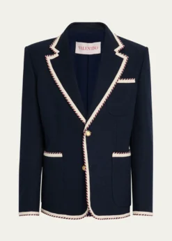 Valentino GaravaniMen's VLogo Contrast-Trim Blazer