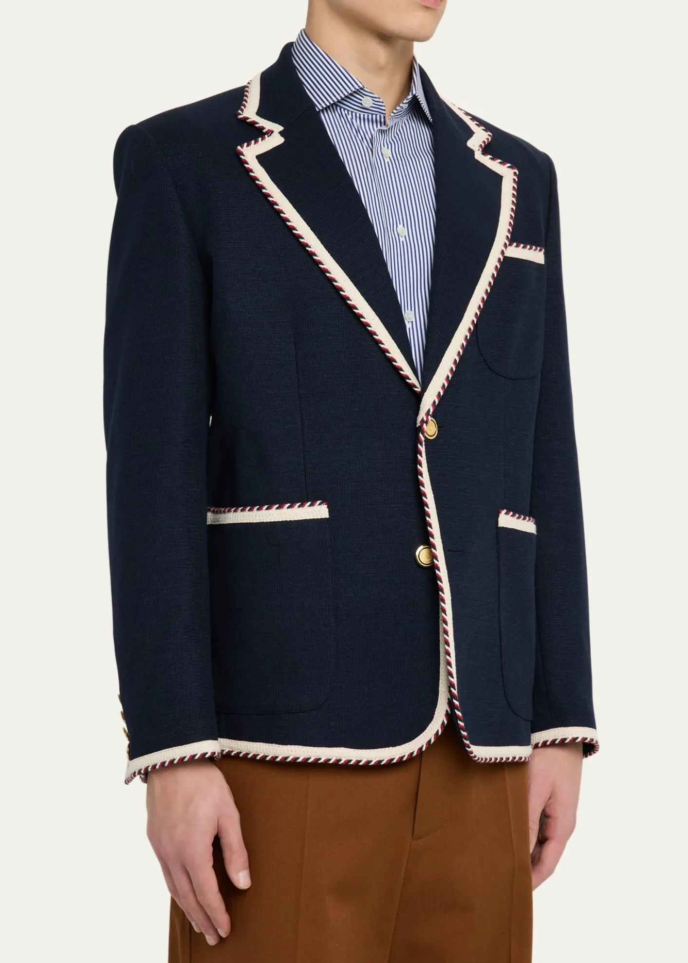 Valentino GaravaniMen's VLogo Contrast-Trim Blazer