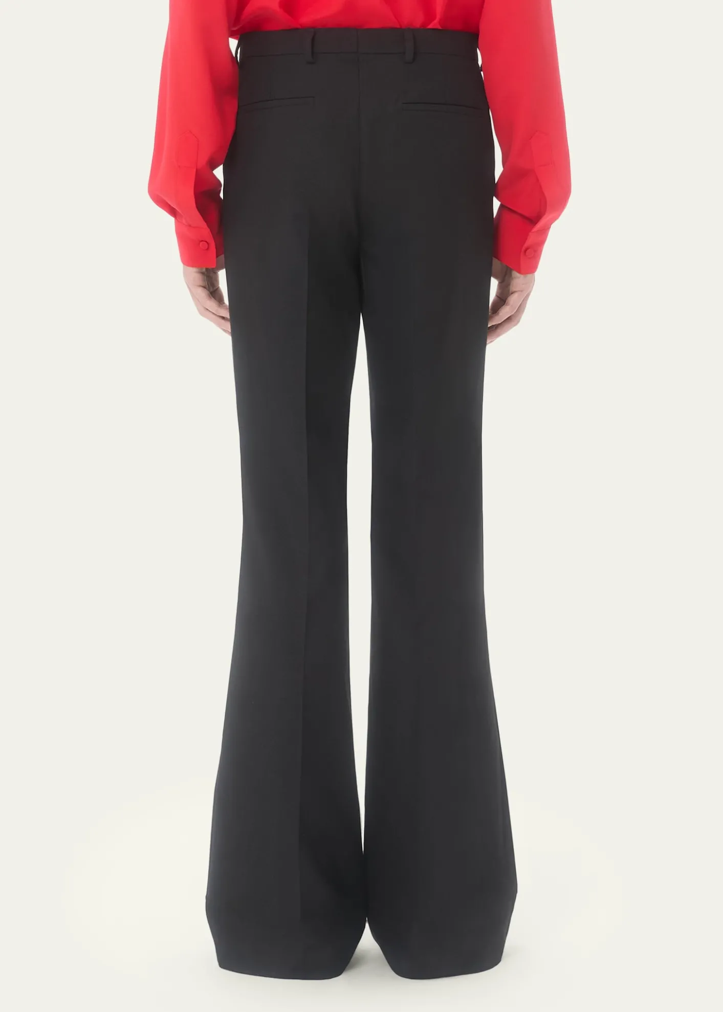 Valentino GaravaniMen's Wide Leg Flared Flat-Front Pants