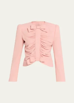 Valentino GaravaniMetallic Floral Jacquard Cowl-Neck Top