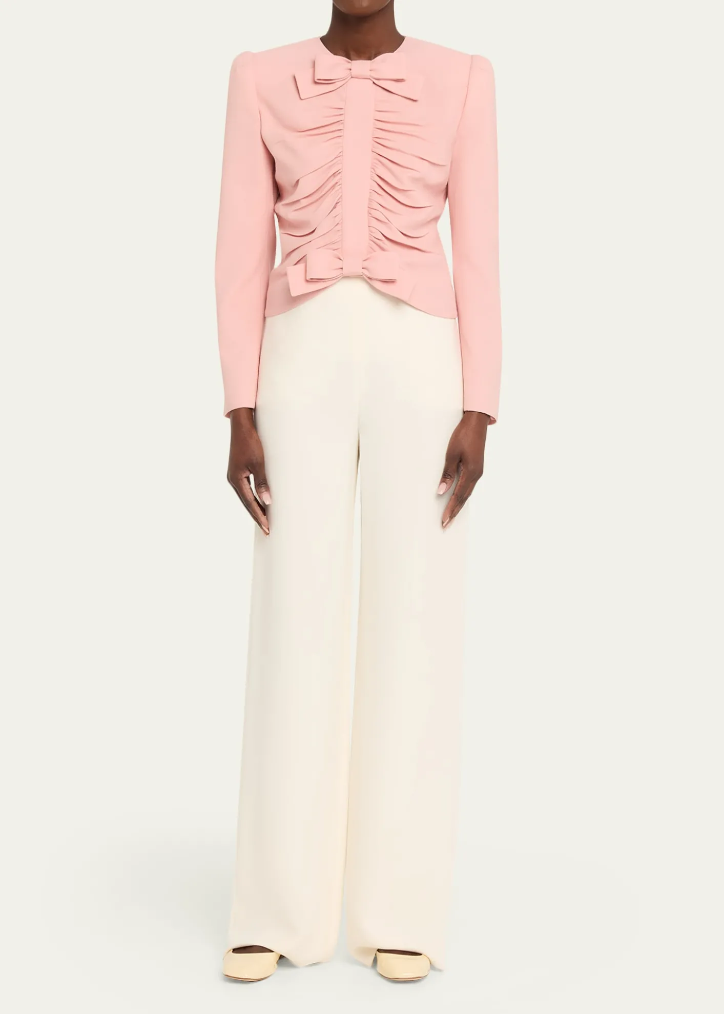 Valentino GaravaniMetallic Floral Jacquard Cowl-Neck Top