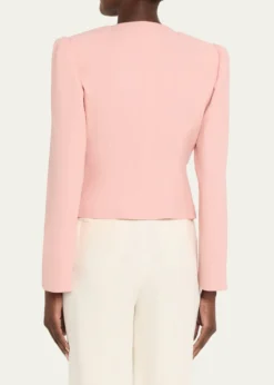 Valentino GaravaniMetallic Floral Jacquard Cowl-Neck Top