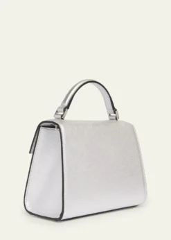 Valentino GaravaniMini Crystal VLogo Metallic Leather Top-Handle Bag