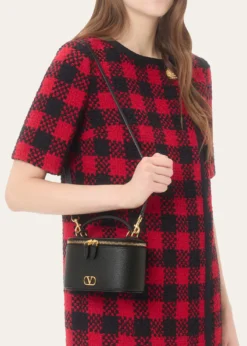 Valentino GaravaniMini Grain Leather Vanity Bag