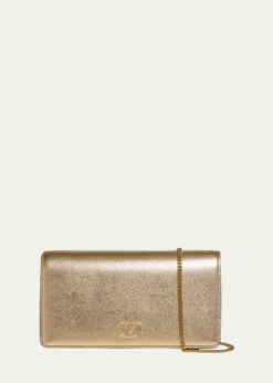 Valentino GaravaniMini Laminated Leather Crossbody Bag
