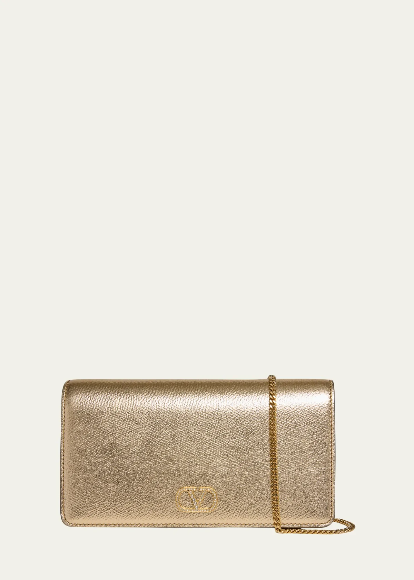 Valentino GaravaniMini Laminated Leather Crossbody Bag