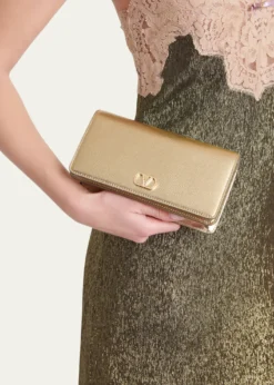 Valentino GaravaniMini Laminated Leather Crossbody Bag