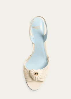 Valentino Garavani85mm Coeur VLogo Leather Slingback Pumps