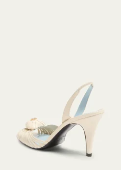 Valentino Garavani85mm Coeur VLogo Leather Slingback Pumps