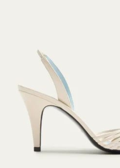 Valentino Garavani85mm Coeur VLogo Leather Slingback Pumps