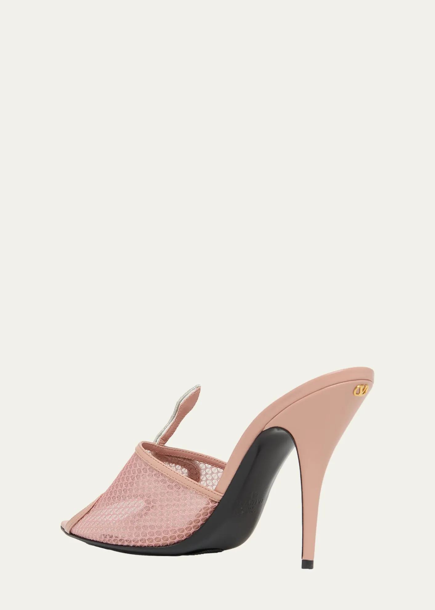Valentino Garavani105mm Embellished Snake Leather Mesh Mule Pumps