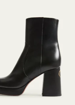 Valentino Garavani90mm Fawcette Platform Leather Ankle Boots
