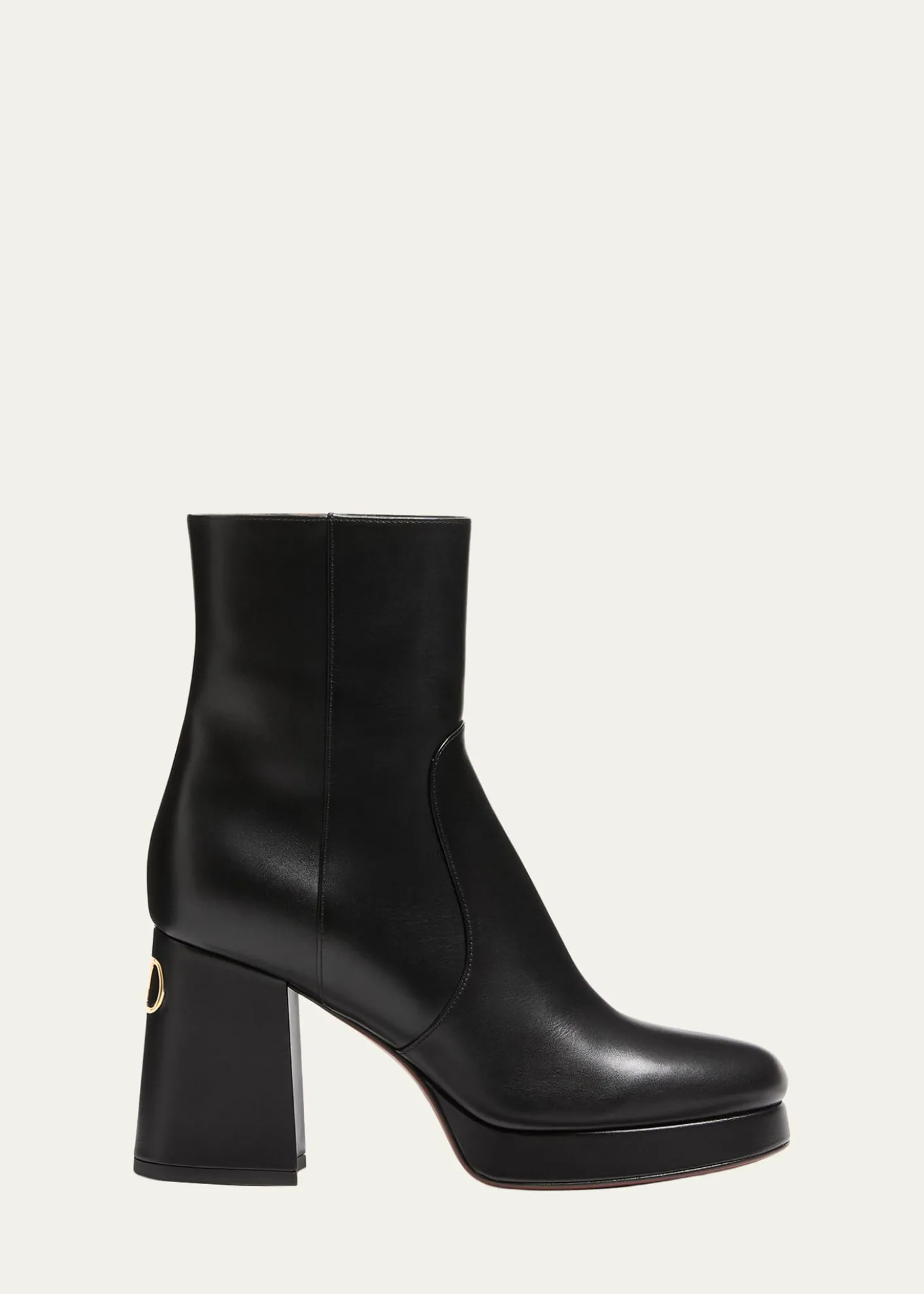 Valentino Garavani90mm Fawcette Platform Leather Ankle Boots