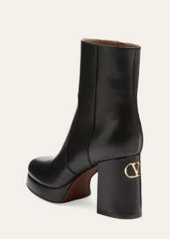 Valentino Garavani90mm Fawcette Platform Leather Ankle Boots