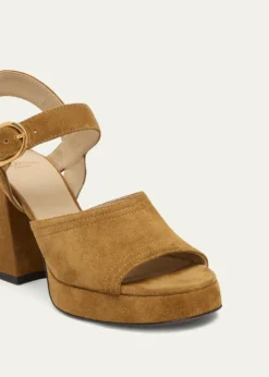 Valentino Garavani100mm Fawcette VLogo Suede Platform Sandals