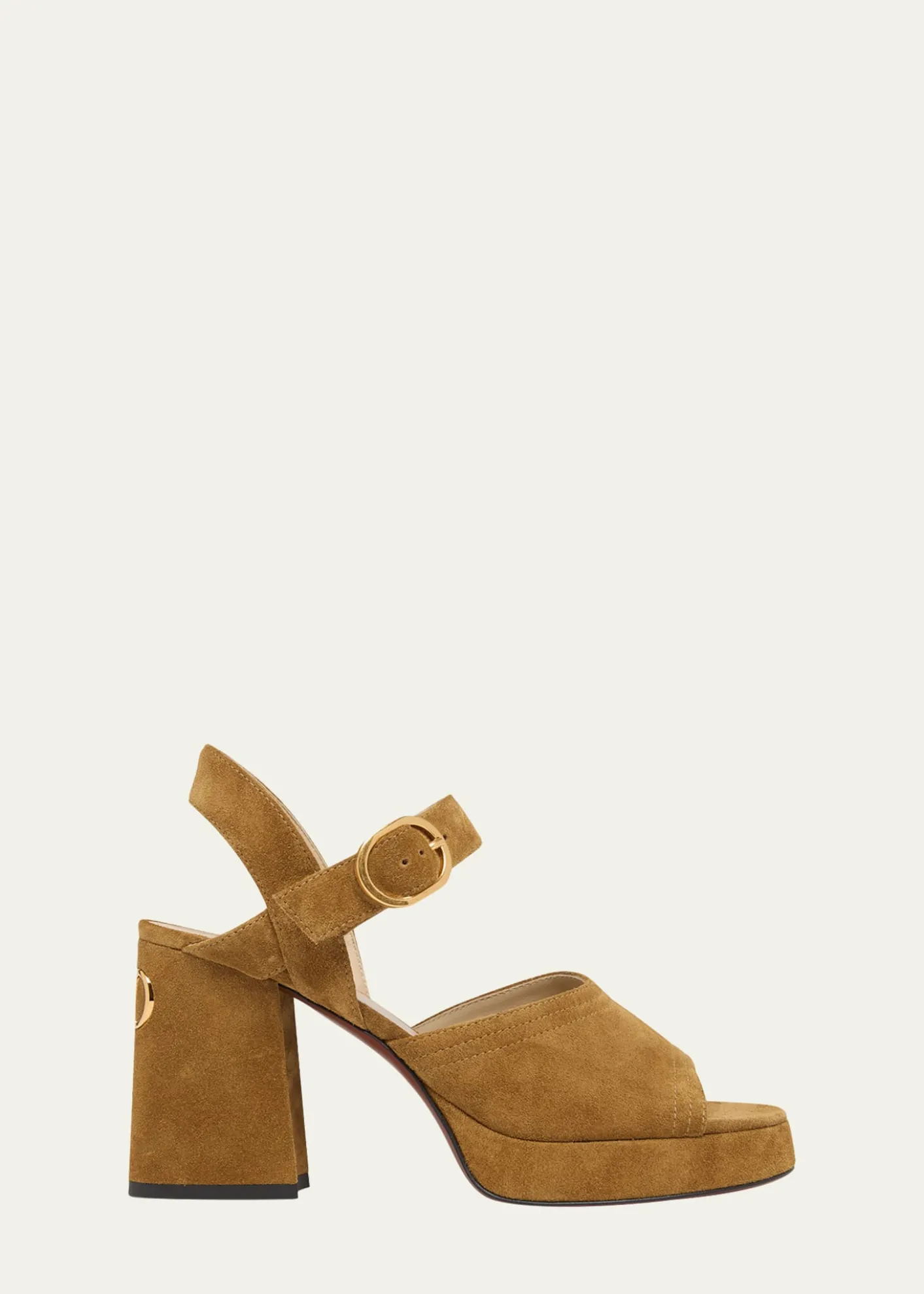 Valentino Garavani100mm Fawcette VLogo Suede Platform Sandals