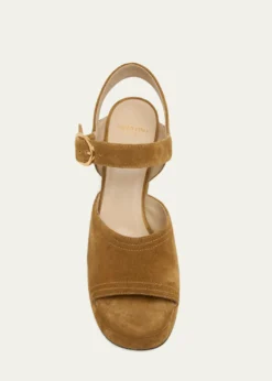 Valentino Garavani100mm Fawcette VLogo Suede Platform Sandals