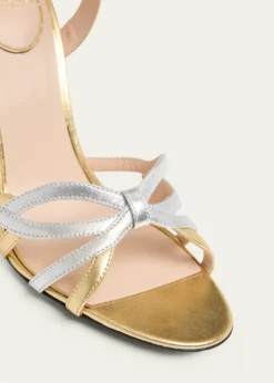 Valentino Garavani100mm Metallic Leather Ankle-Strap Sandals