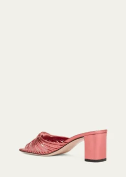 Valentino Garavani60mm Metallic Nappa Leather Mule Sandals