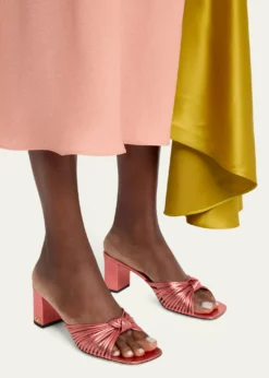 Valentino Garavani60mm Metallic Nappa Leather Mule Sandals