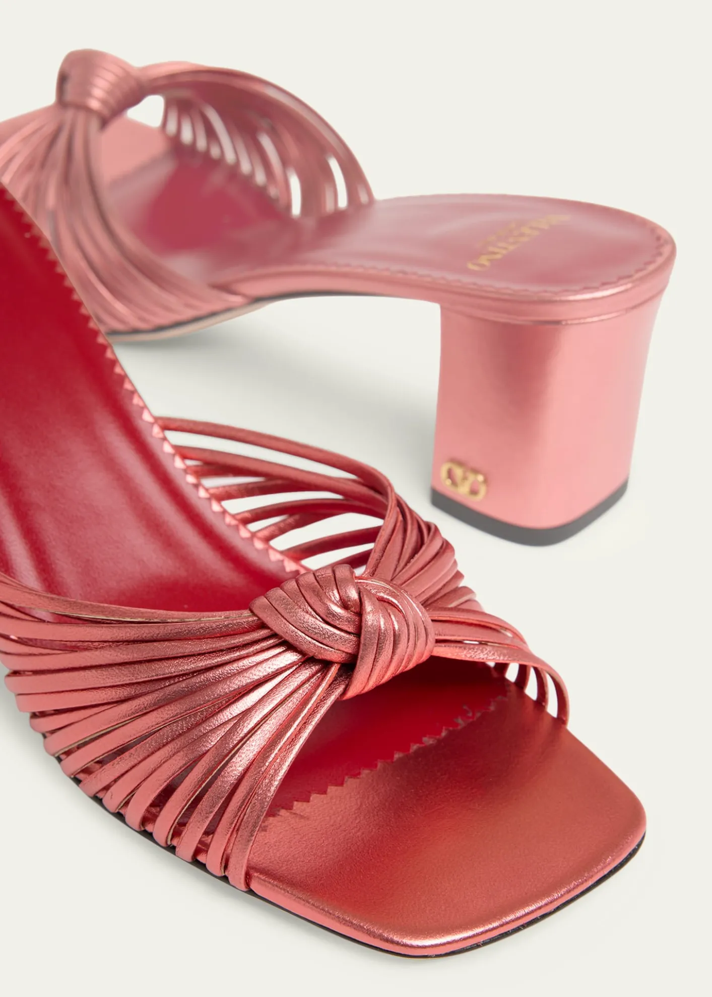 Valentino Garavani60mm Metallic Nappa Leather Mule Sandals