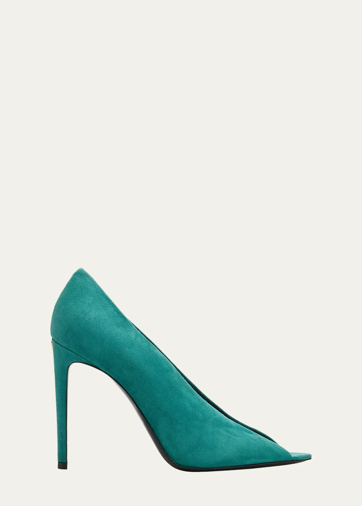 Valentino Garavani105mm Open Toe Revele Suede Pumps
