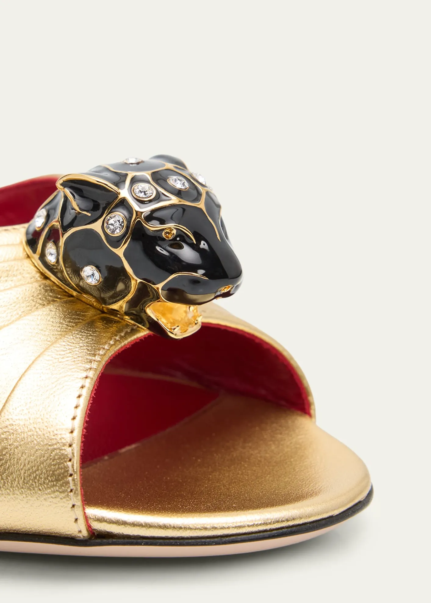 Valentino Garavani55mm Panthea Embellished Metallic Leather Mules