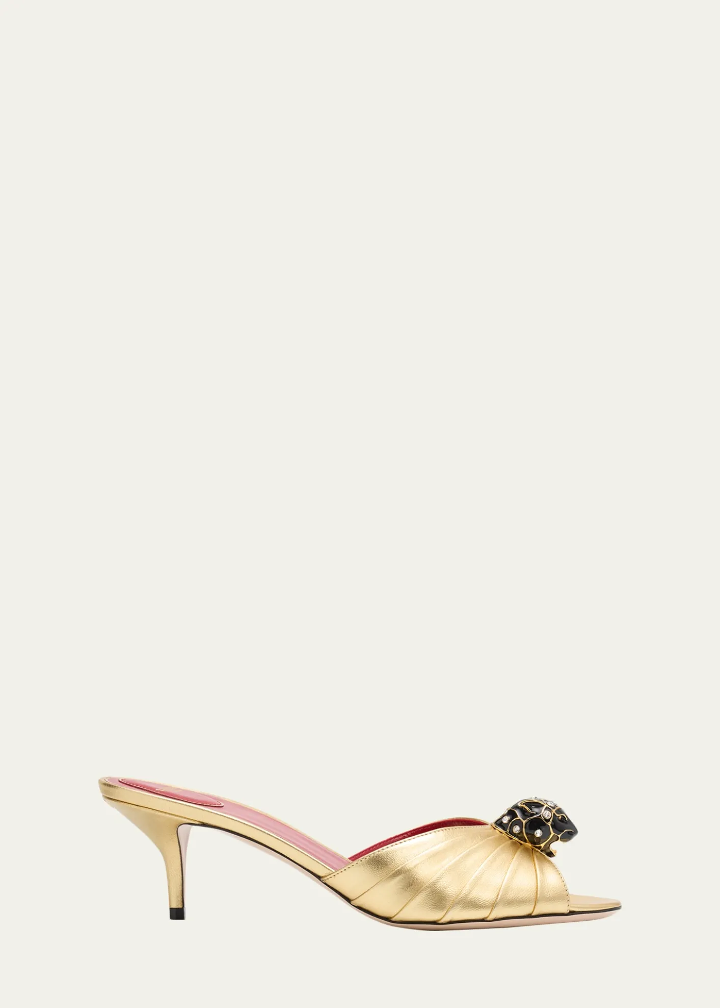 Valentino Garavani55mm Panthea Embellished Metallic Leather Mules