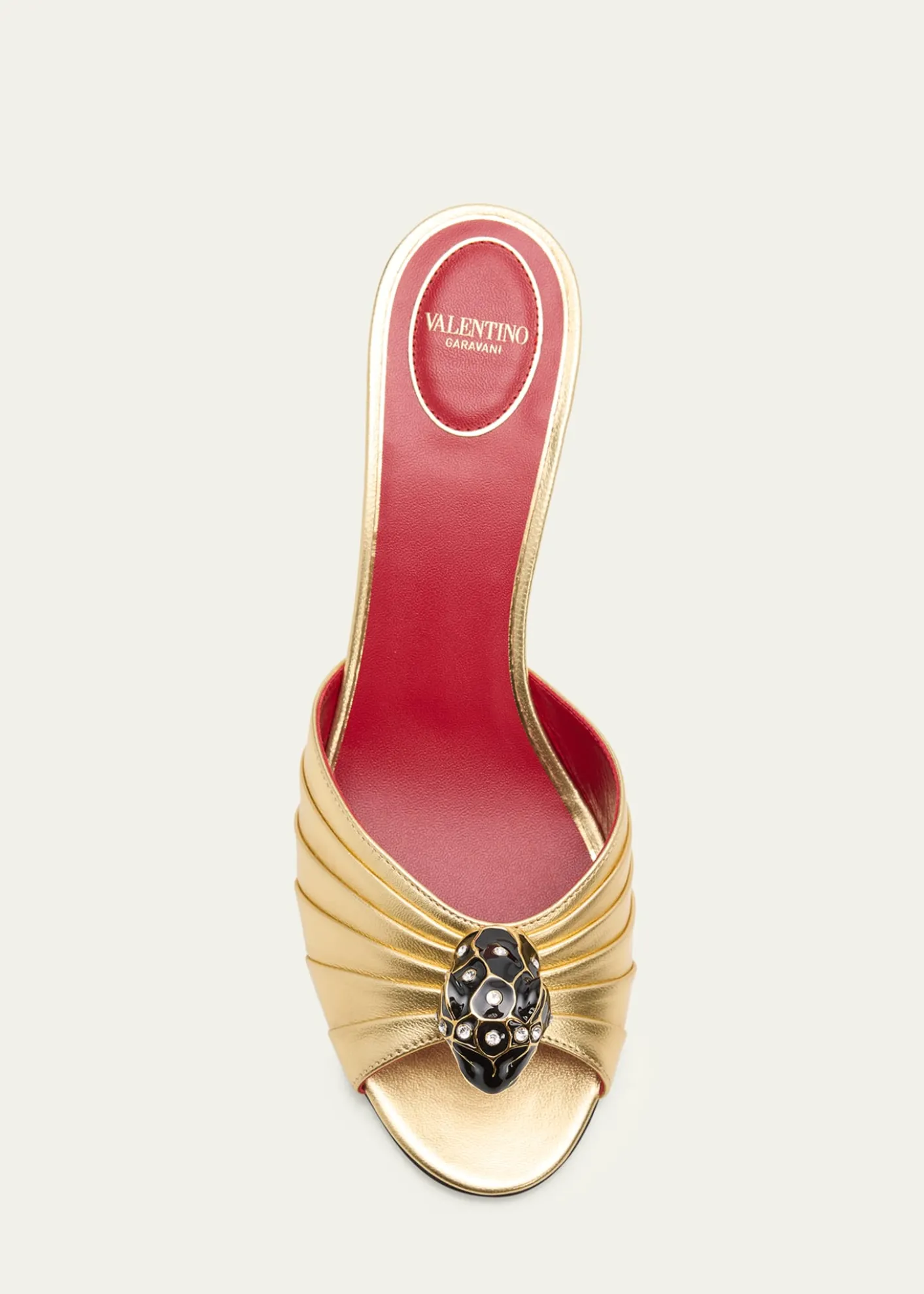 Valentino Garavani55mm Panthea Embellished Metallic Leather Mules