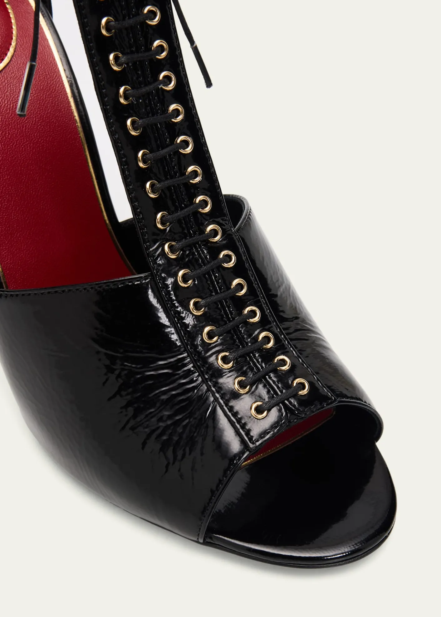 Valentino Garavani105mm Patent Leather Bustier T-Strap Sandals