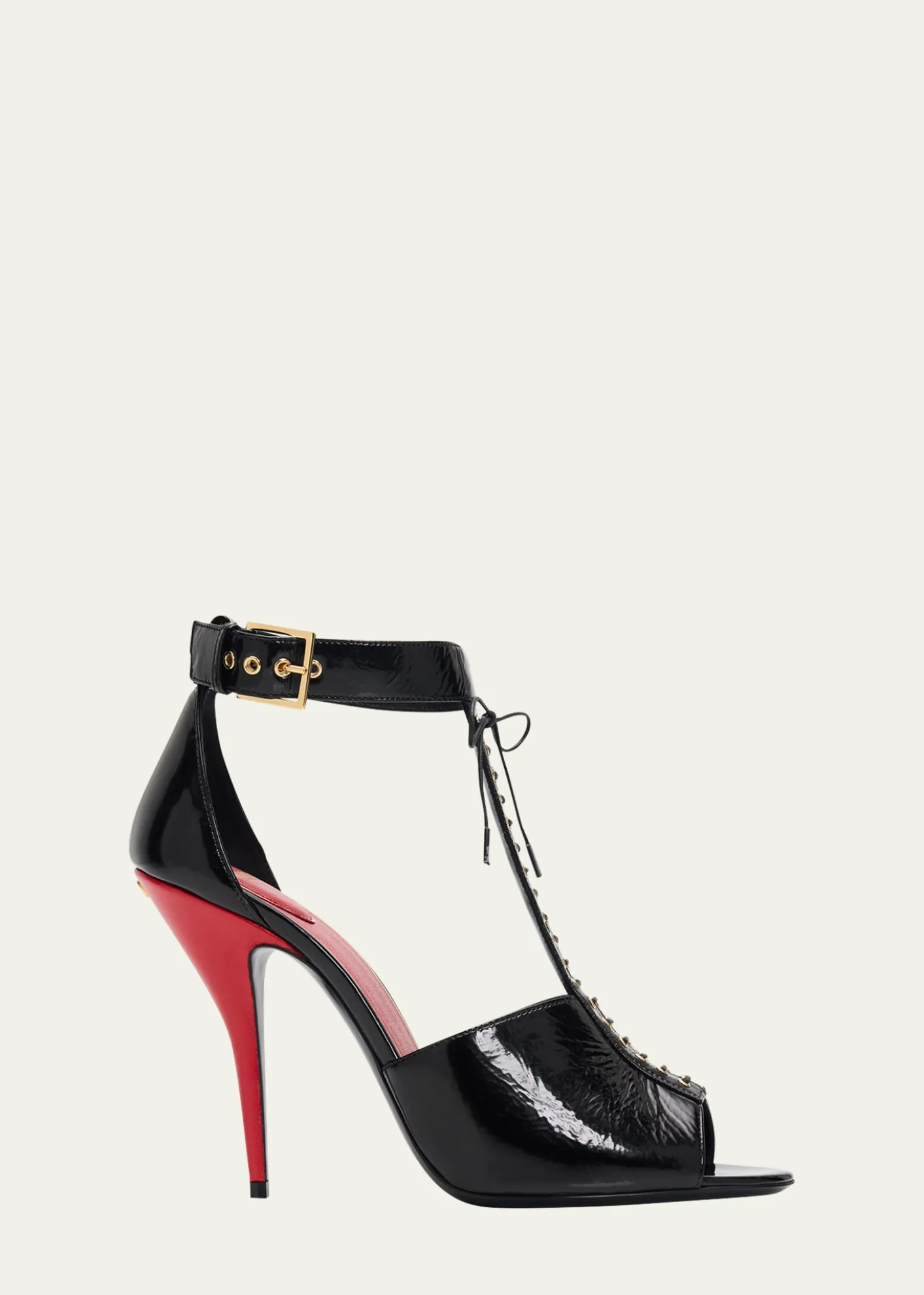 Valentino Garavani105mm Patent Leather Bustier T-Strap Sandals