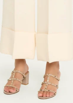 Valentino Garavani60mm Rockstud Caged Block-Heel Slide Sandals