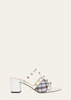 Valentino Garavani60mm Rockstud Leather Block-Heel Mules