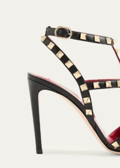 Valentino Garavani100mm Rockstud Leather Ankle-Strap Pumps