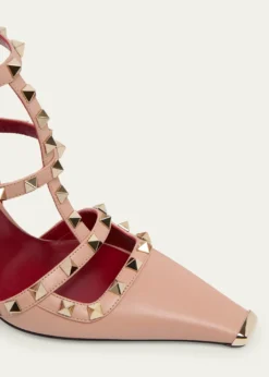 Valentino Garavani100mm Rockstud Leather Ankle-Strap Pumps
