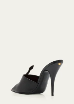 Valentino Garavani105mm Strass Snake Leather Mule Pumps