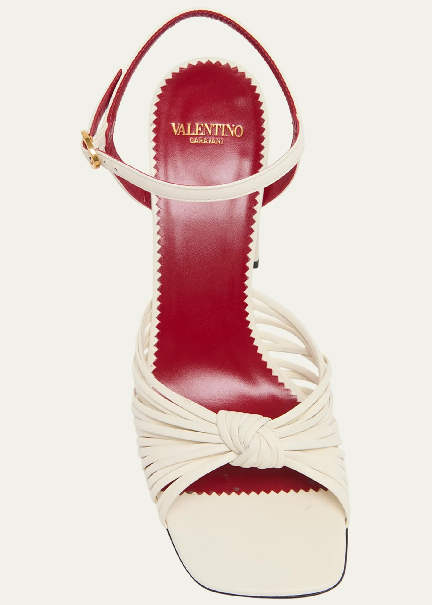 Valentino Garavani90mm VLogo Anne Leather Block-Heel Sandals