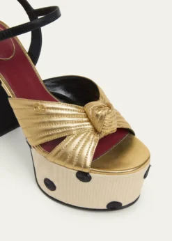 Valentino Garavani125mm VLogo Crasher Sequined Polka Dot Leather Platform Sandals